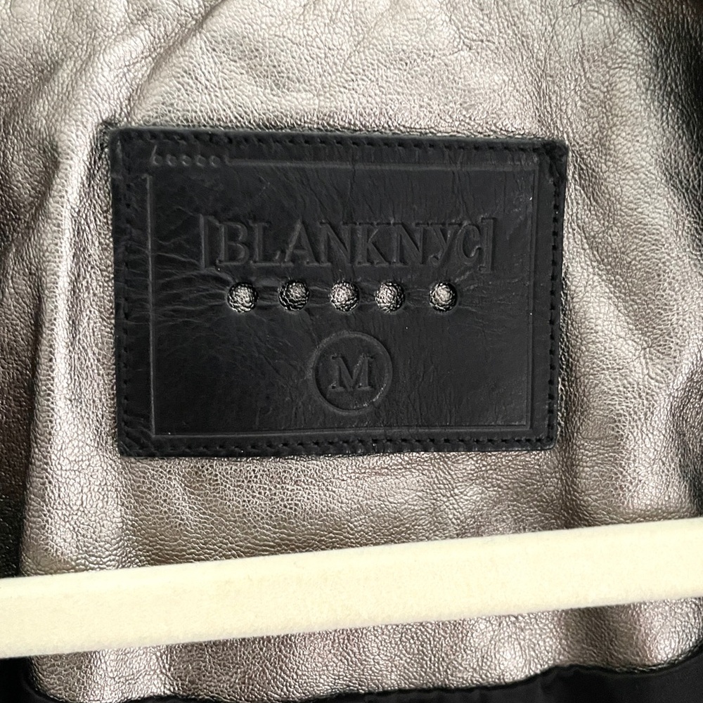 New BLANK NYC Gold Faux Leather Moto Jacket - Picture 4 of 5